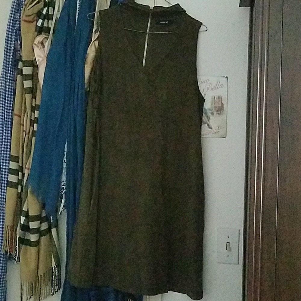 Size L suede Olive Mod Dress